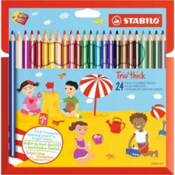 STABILO Trio 24db-os vegyes színű színes ceruza + hegyező 8203/2-24)