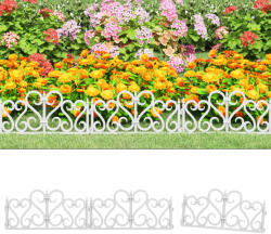 vidaXL Borduri de gazon, 17 buc. , alb, 10 m, PP (318300)
