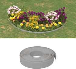 vidaXL Borduri de grădină 2 buc gri 10 m 10 cm, polietilenă (3155428)