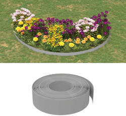vidaXL Borduri de grădină, 2 buc, gri, 10 m 15 cm, polietilenă (3155440)