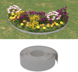 vidaXL Bordură de grădină, gri, 10 m 15 cm, polietilenă (154396)