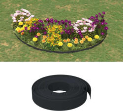 vidaXL Borduri de grădină, 2 buc, negru, 10 m 10 cm, polietilenă (3155432)