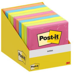 3M Öntapadó jegyzettömb, 76x76 mm, 100 lap, 3M POSTIT, vegyes szín (LP6820COLW10) - bestoffice