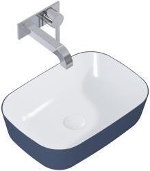 Elita Reni mosdótál 45.5x32.5 cm négyszögletes mosdótálak fehér-kék RE040460896170 (RE040460896170)