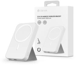 DEVIA Incarcator/suport de baterie portabil universal - Seria Devia Extreme Speed PD20W Suport magnetic wireless Power Bank - Lightning + Type-C - 5000 mAh - Alb (ST363894) (ST363894)