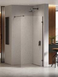 NEW TRENDY Eventa Black Chrome zuhanykabin fal walk-in 60 cm fekete fényes/átlátszó üveg EXK-6294