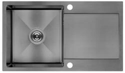 Laveo Marmara acél mosogató 76x44 cm grafit SAM_511T (SAM511T)