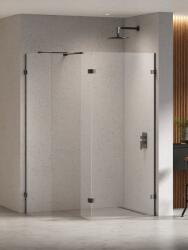 NEW TRENDY Eventa Black Chrome zuhanykabin fal walk-in 100 cm fekete fényes/átlátszó üveg EXK-6323