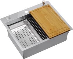 Quadron Burt mosogató tartozékokkal 58x48.5 cm acél MF5850BS (MF5850BS)