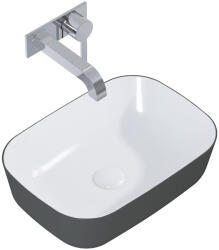 Elita Reni mosdótál 45.5x32.5 cm négyszögletes mosdótálak fehér-antracit matt RE040460896130 (RE040460896130)