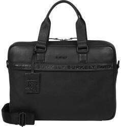 Burkely Minimal Mason fekete bőr laptoptáska 15.6" 40 x 28 cm (1000802-64-10)