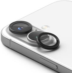 Üvegfólia iPhone 16 Plus - RINGKE kamera üvegfólia fekete kerettel/gyűrűvel (2 szett) - graffistore