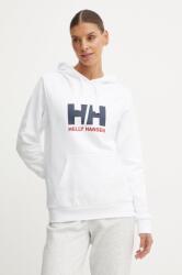 Helly Hansen pamut melegítőfelső HH LOGO 2.0 fehér, női, nyomott mintás, kapucnis, 34460 - fehér L