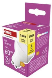 EMOS LED izzó Classic MR16 / GU10 / 7 W (60 W) / 806 lm / meleg fehér (ZQ8E42)