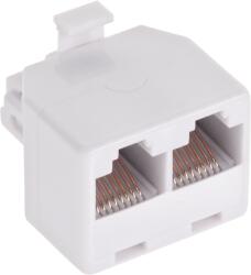 Cabletech 8P8C reduktor - 2x8P8C aljzat, (TEL0023-2)