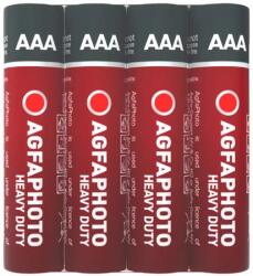 AgfaPhoto Elem, AAA, 4 db, féltartós (szén-cink), zsugor, AGFAPHOTO Heavy Duty (APFAAAS4)