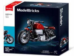Sluban Model Bricks - Bordó színű R18MS motor építőjáték készlet (M38-B1131)