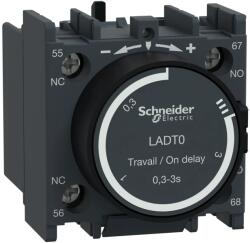 SCHNEIDER TeSys Deca Bloc contacte auxiliare temporizat 1NO + 1NC on delay (Intarziere la pornire) 0.3-3s Frontale terminale cu șurub Schneider LADT0 (LADT0)
