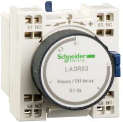 SCHNEIDER TeSys Deca Bloc contacte auxiliare temporizat 1NO + 1NC off delay (Intarziere la oprire) 10-180s Frontale terminale cu arc Schneider LADR43 (LADR43)