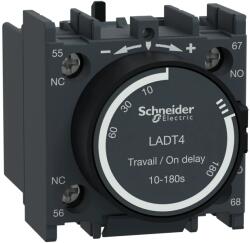 SCHNEIDER TeSys Deca Bloc contacte auxiliare temporizat 1NO + 1NC on delay (Intarziere la pornire) 10-180s Frontale terminale cu șurub Schneider LADT4 (LADT4)