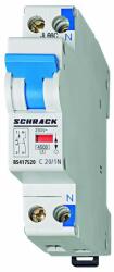 Schrack Intrerupator, Automat, 1UH, Bipolar, 1P+N, Schrack, Curba, C, 20A, 4.5kA (BS417520)