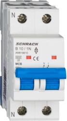 Schrack Intrerupator, Automat, MCB, AMPARO, Bipolar, 1P+N, Curba, B, 10A, 6kA (AM618610)