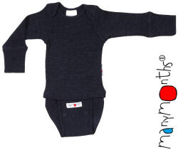 ManyMonths Body/Bluza (2 in 1) ManyMonths lână merinos - Foggy Black