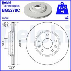 DELPHI féktárcsa DELPHI BG5278C (BG5278C)