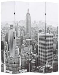 vidaXL Paravan cameră pliabil, 160x180 cm, New York pe zi, alb/negru (245858)