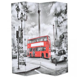 vidaXL Paravan cameră pliabil, 160x170 cm, autobuz londonez, negru/alb (245874)
