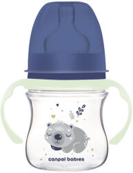 Canpol babies Антиколик шише с дръжки Canpol Easy Start - Sleepy Koala, 120 ml, Синьо (35/236_blu)