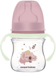 Canpol babies Антиколик шише с дръжки Canpol Easy Start - Sleepy Koala, 120 ml, Розово (35/236_pin)