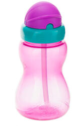 Canpol babies Преходно шише със сламка и капаче Canpol - 270 ml, Розово (56/109_pin) - kindermarket