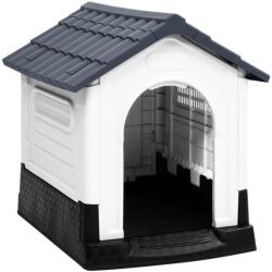 vidaXL Кучешка колиба, сива, 57x68x66 см, полипропилен (152228)