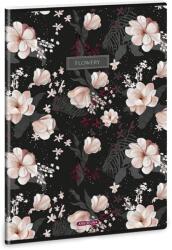 Ars Una Flowery Black A4 40 lapos Extra Kapcsos Vonalas Füzet (53113740)