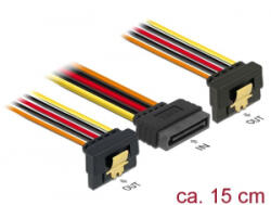 Delock 15 pin-es SATA kábel bemeneti zár funkcióval > 2 db 15 pin-es SATA tápcsatlakozó (60145)