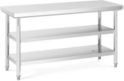 Royal Catering Rozsdamentes acél asztal - ECO - 150 x 60 cm - 600 kg - közbenső polc - Royal Catering (RCWT-150X60-3L-E)