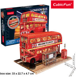 3D puzzle LED-es világító Double Decker londoni emeletes busz CubicFun (3D-L538)
