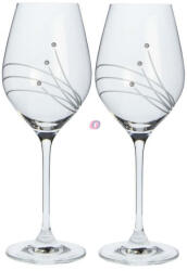 D&D Üveg pohár swarovski dísszel bor 360ml átlátszó 2-db-os szett (8588006068658)