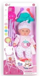 Man Yuk Toys Játékbaba babakocsival és kiegészítőkkel - 35 cm, fehér sapkában (WZB108-10) - jatekbolt