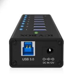 RaidSonic Icy Box 7xPort USB 3.0 Hub - Fekete