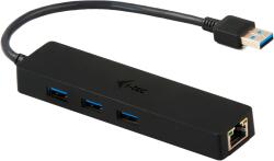 i-tec U3GL3SLIM USB 3.0 Hub - 3 Port + Rj 45, Fekete (U3GL3SLIM)