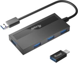 Equip 128956 USB 3.0 Hub - 4 Port + USB-C Adapter (128956)