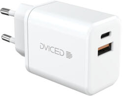 Dviced Wall charger 35W GaN 1 USB-A, 1 USB-C EU w cable - White (DV221008)