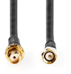 Nedis Duplán árnyékolt SMA kábel dugó-aljzat - HSR-200 - 5 m (CSGL02400BK50)
