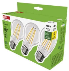 EMOS LED izzó Filament A60 A CLASS/ E27 / 3, 8 W (60 W) / 806 lm / természetes fehér (ZF5148-3)