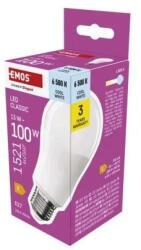 EMOS LED izzó Classic A60 / E27 / 13 W (100 W) / 1521 lm / Hideg fehér (ZQ5E64)