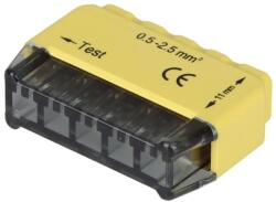 Tracon Csavar nélküli vezetékösszekötő, sárga, 5x0, 5-2, 5mm2, 450VAC, max. 16A (RVU2, 5-5) (RVU2,5-5)
