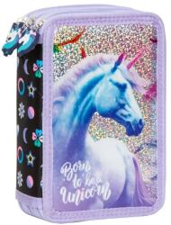 DERFORM Unikornisos felszerelt 3 emeletes tolltartó - To be unicorn (PWTJR15)