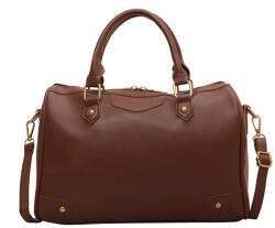Dollcini Vintage Válltáska - Cipzáras Műbőr Női Kézitáska, Állítható Pánt - Brown (443312)